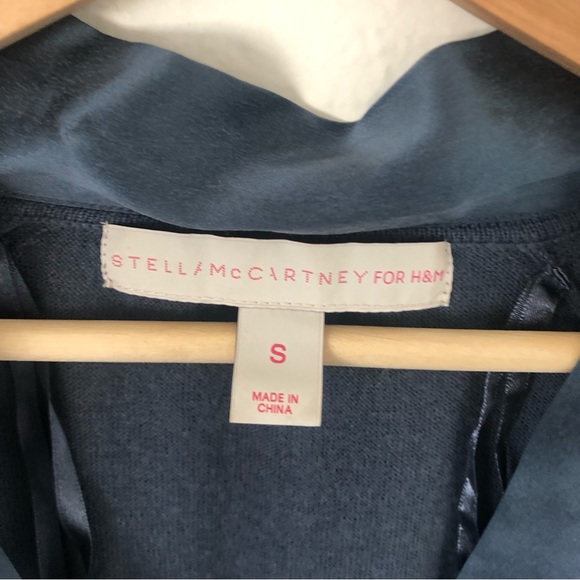 Stella McCartney x H&M Wool Silk Wrap Sash Short Sleeve Sweater in Blue Sz S - Picture 2 of 10